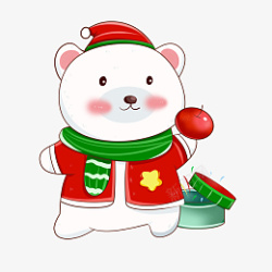 卡通圣诞节北极熊表情包素材