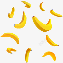 香蕉卡通水果植物素材素材