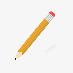 颜色笔一支黄色的铅笔手绘高清图片