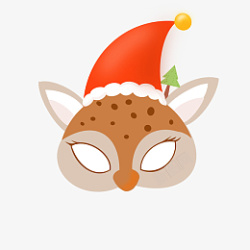 圣诞节可爱狐狸小鹿面具素材