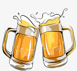 啤酒干杯啤酒节手绘插画元素素材