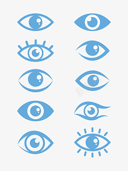 中元节卡通素材眼睛卡通透明图标图标