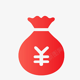 红色钱袋图标png免抠素材_88icon https://88icon.com 渐变图标 金融图标 钱袋图标 图标 理财 红色 钱袋