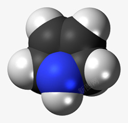 化学吡咯分子原子模型素材