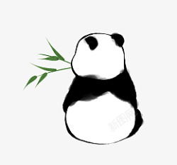 熊猫竹子手绘图素材