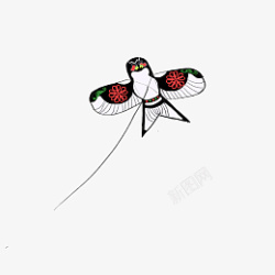 白色的肚子手绘燕子风筝插画高清图片