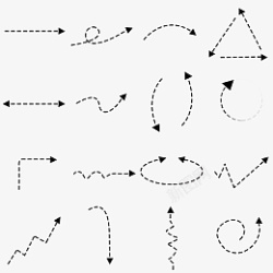 手绘线段箭头素材