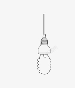 节能灯泡线稿图素材