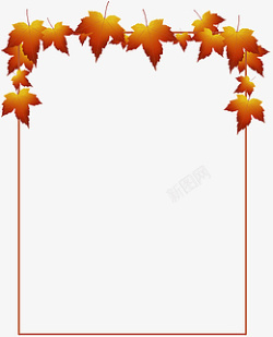 秋天手绘树叶枫叶边框元素素材