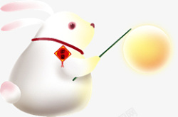 中秋节日玉兔月亮元素图案素材