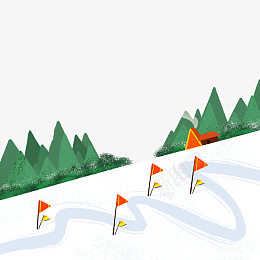 信用卡模型冬奥会滑雪场地图标