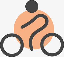 骑自行车的小人图标素材
