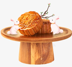 中秋节玉兔月饼创意合成素材