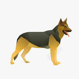 一只警犬png免抠素材_88icon https://88icon.com 黑色 棕色 一只 警犬 卡通 手绘 简图 图案