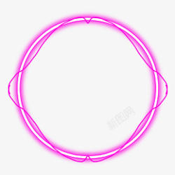 粉红荧光圆框装饰素材