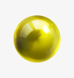 黄球黄色立体圆球高清图片