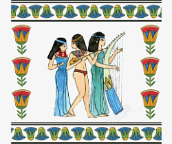 手绘风埃及文化人物素材