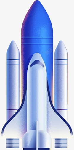 火箭太空飞船插画噪点素材