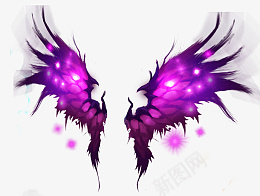 紫色炫酷翅膀装饰元素png免抠素材_88icon https://88icon.com 炫酷 翅膀 装饰 元素