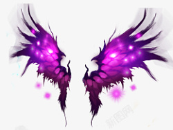紫色炫酷翅膀装饰元素素材