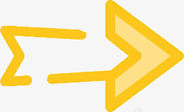 黄色箭头指示性标识镂空图标