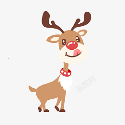 圣诞节Q萌可爱卡通麋鹿装饰图案素材
