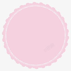 可爱粉色蕾丝标签框素材