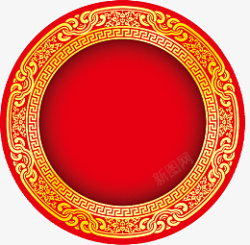 圆环中国环红色喜庆中国民族环素材