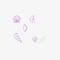 蜗牛大海螺海边手绘贝壳素材高清图片