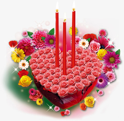 爱心玫瑰花花束蜡烛素材