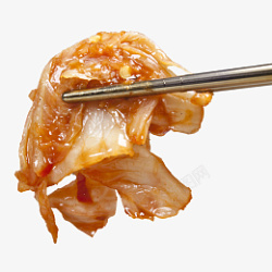 筷子夹辣白菜素材