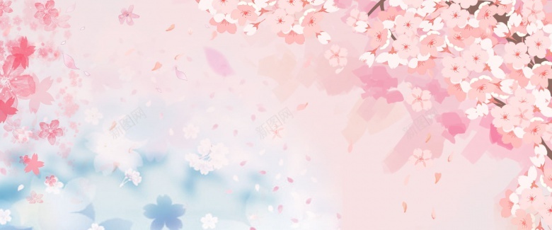 樱花节唯美小清新浪漫花卉粉色背景