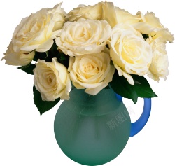 一瓶黄色玫瑰花装饰图素材