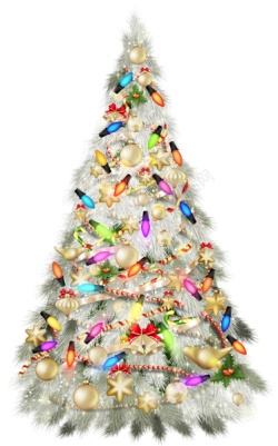彩色圣诞树可爱的圣诞元素素材