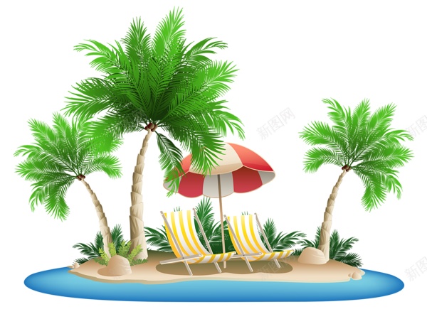 海滩沙滩椰子树png免抠素材_88icon https://88icon.com 旅游 度假  海边 海滩 沙滩 椰子植物 椰汁 树木 椰子树 海星