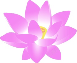 手绘粉红色莲花图案素材