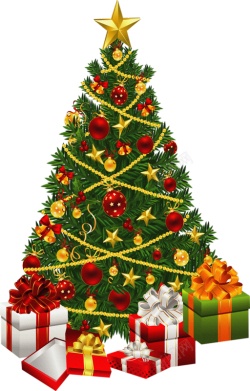 绿色圣诞树可爱的圣诞元素素材