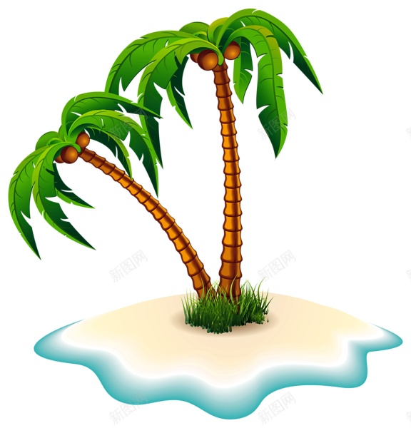 海滩沙滩椰子树png免抠素材_88icon https://88icon.com 旅游 度假  海边 海滩 沙滩 椰子植物 椰汁 树木 椰子树 海星