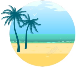 海滩沙滩椰子树素材
