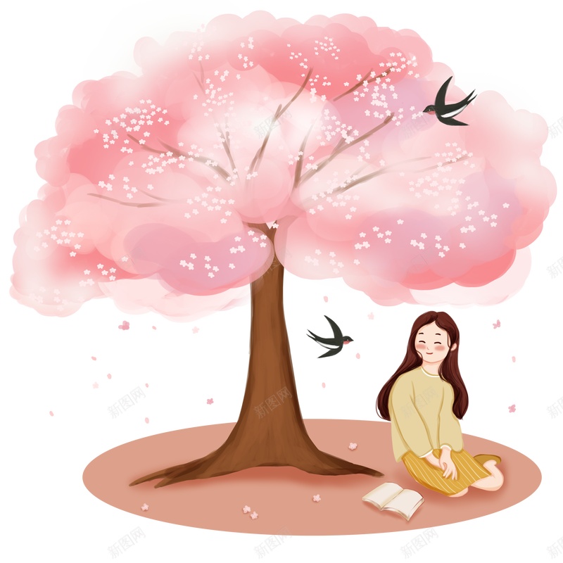 春天烂漫粉色赏樱花psd设计背景_88icon https://88icon.com 开春 春光 春回大地 春天 春日 春游 春花 桃花 植物