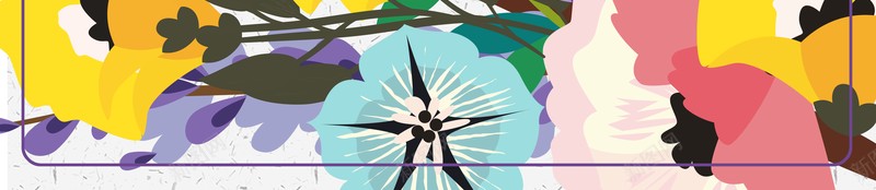 手绘植物元素背景图psd设计背景_88icon https://88icon.com 底纹元素 植物装饰 背景图 边框