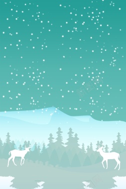 大雪圣诞鹿背景