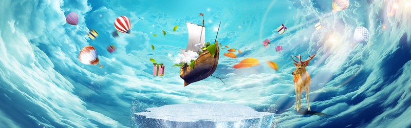 卡通海洋轮船背景背景