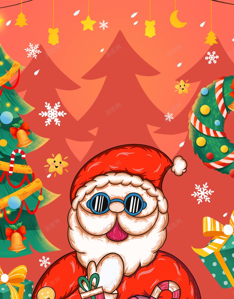 圣诞节设计背景8jpg设计背景_88icon https://88icon.com 圣诞树 圣诞老人 圣诞雪花 卡通
