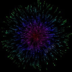 渐变烟花彩色爆炸烟花高清图片