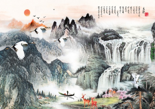 锦绣山河背景图背景