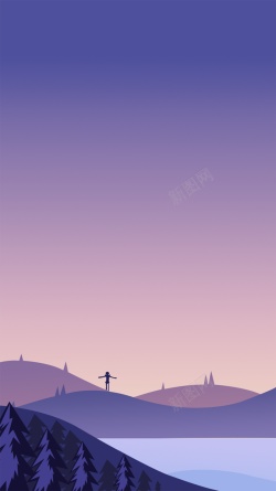 追逐的梦想紫色背景插画高清图片