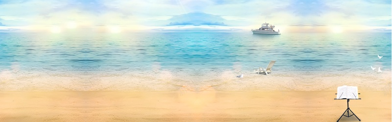 梦幻海洋沙滩背景