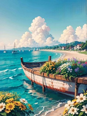 美妙的海边风景背景