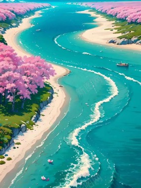 美妙的海边风景背景